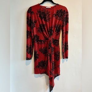 Zara Trafaluc Asymmetrical Red Sinch Dress